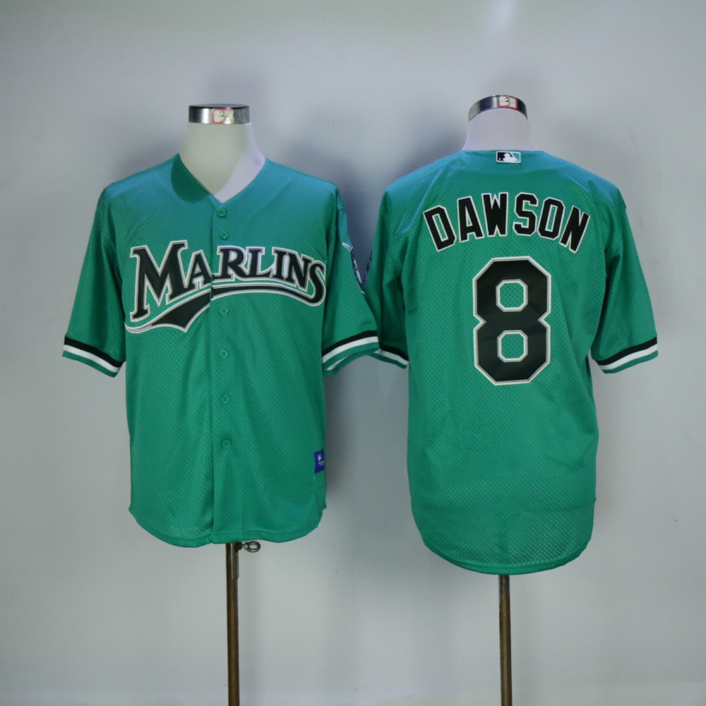 Men Miami Marlins 8 Dawson Green Throwback MLB Jerseys